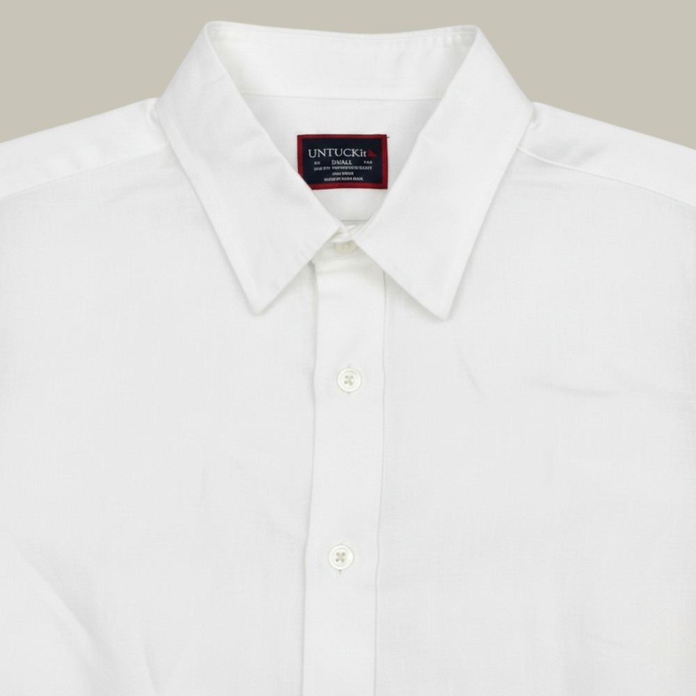 UNTUCKit Wrinkle Resistant 100% Linen Shirt White Longsleeve Mens Small Slim Fit